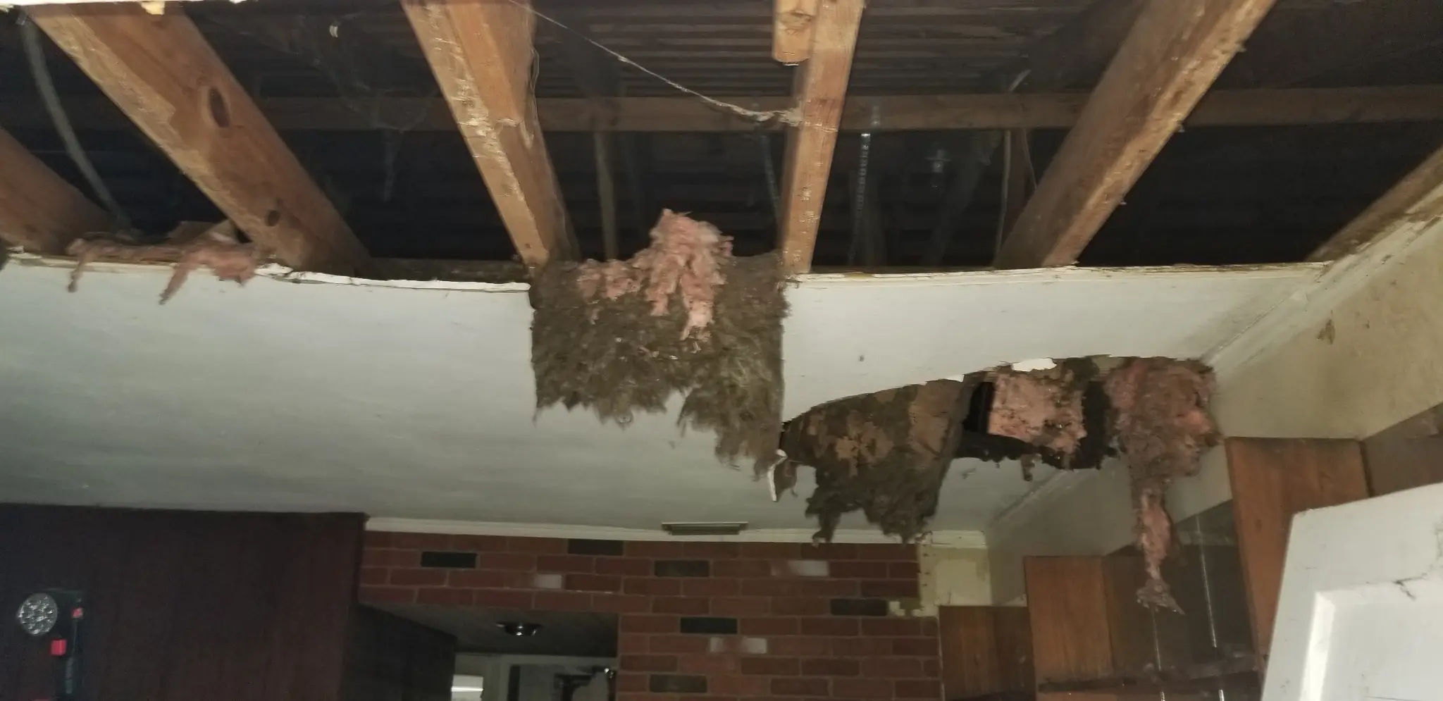Garland TX house ceiling and structural damage before renovation - DFW I Buy Houses