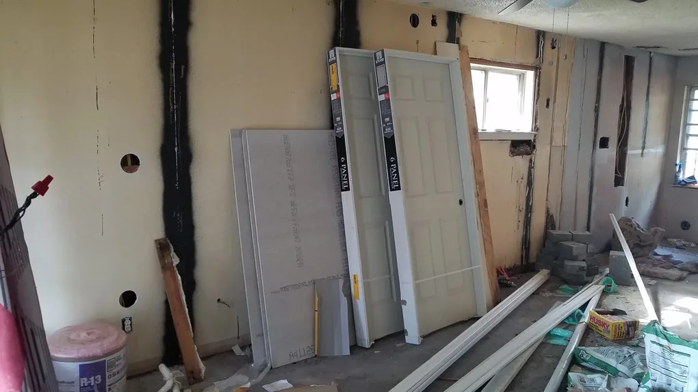During: New doors and materials being brought in